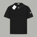 Moncler 蒙口 官网同款 领子环绕字母Logo 印花双纱纯棉短袖 - 280G双纱纯棉顶级面料 手感柔软 百分百纯棉独家出货 定染硫化黑无尘处理面料 -面