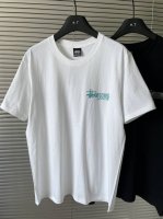 Stussy Fw24 假日系列 Superior Quality Tee pigment Dyed 背面英文Logo印花图案休闲短袖T恤 男女同款 辅料：原版
