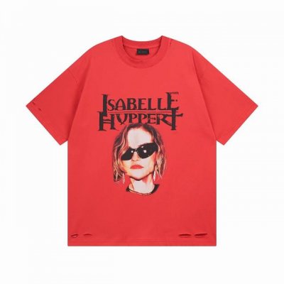 balenciaga 巴黎世家2025 Ss Isabelle艺术作品直喷印花，后面以艺术签名印花 ，右袖刺绣英文磨烂做旧短袖T恤 本市场No.1的质量 真正天