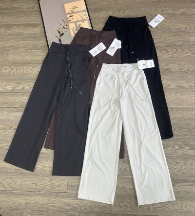 官网同款质感超好垂感十足 Lululemon璐璐乐蒙健身运动直筒裤 高收腰腹提臀亲肤 阔腿裤 原厂来货！真正的强货来袭！不可错过的一款！ Logo是闪粉质地，高