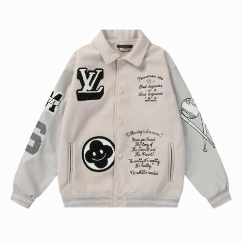 b35 Lv毛驴打棒球毛巾绣棒球服外套夹克 高克重面料手感细腻柔软 搭配荔枝纹皮革尽显高档 ，重工五金辅料 M L Xl Xxl