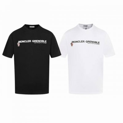 上新款号：M1080 2025早春Moncler 蒙口 官网同款印花图案 双纱纯棉短袖 - 260G双纱纯棉顶级面料 手感柔软 百分百纯棉独家出货 定染硫化黑无
