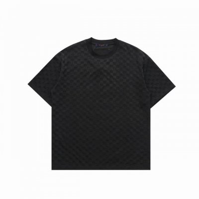 顶级复刻版本 Louis Vuitton 路易威登Lv新款满提花针织短袖T恤 款号：L 5 面料: 300克冰感面料，随意对比 砖柜同步。第一时间正品开发研制。