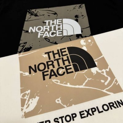 the North Face北面开裂Logo短袖T恤情侣款春夏新款户外舒适透气半袖 260G双纱长绒棉面料 透气柔软舒适亲肤 不缩水不起球 抖音 Ins网红爆款