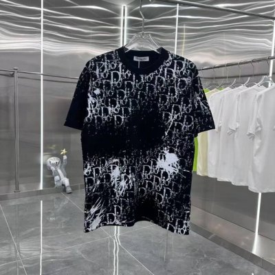 Dio 2025春夏新款 满印Logo 定制面料 男女同款宽松版 S M L Xl Xxl 五个码 黑色 白色
