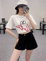 纯原臻品 顶级原版复刻 Valentino 华伦天奴 英文Logo爱心设计高街国潮手绘手标语字母花体签名重磅宽松透气圆领落肩短袖T恤 男女同款 Valentin