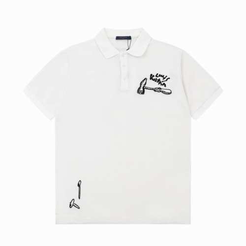110 Lv/路易 25Ss新款 动漫工具印花Polo 颜色：白 黑 码数：S M L Xl Xxl