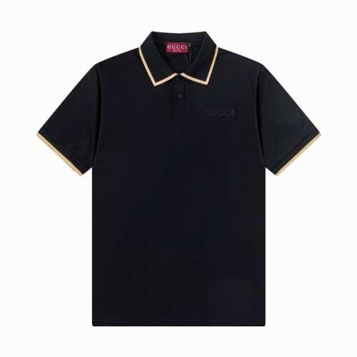 120 古驰 Gucci 2025∽新款高品质翻领Polo衫，高瑞精品Logo扣子，做工精致，官网同步，时尚百搭 颜色：白色 黑色 码数：M-3Xl