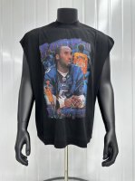 vt022 致敬Kobe Bryant 科比 布莱恩特 永远的黑曼巴纪念限定人像印花水洗做旧坎肩无袖T恤 小领口设计 白墨数码直喷印花 手工磨破工艺 高街复古重