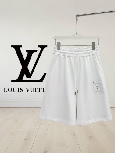 高版本] Louis Vuitton 路易威登 25Ss新品同步上架 经典切割字母贴布Logo刺绣 后开袋 短裤休闲五分裤 实打实重磅400克毛圈面料 不缩水不
