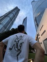 高品质 品名：始祖鸟 Arc'teryx 24Ss 后背网格鸟鸟印花Logo图案设计 男女同款圆领纯棉短袖T恤 版型；宽松版 面料：330G全棉精梳棉 颜色：