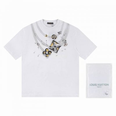 w2656# Louis Vuitto*2025最新款短袖 材质:采用高版本300G双纱精梳棉 尺寸:S M L Xl 颜色:黑色 白色