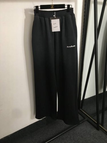 款号20252061 Acne Studi*新款 字母印花休闲阔腿长裤，灰色，Sml， M码；腰围64弹力，长116
