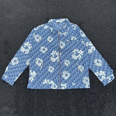 款号K158 Dior 迪奥 24Ss秋冬款满印织带牛仔外套夹克上衣 定织定染提花面料 重工水洗上身 立体裁剪！大厂做工 走线工整 细节完美 高端品质 全身满印