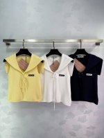 Miumi*25 夏季新款海军领背心马甲 徽标Logo点缀 蝴蝶结系带设计 氛围青春洋溢 时髦精穿搭首选 3色3码Sml T226B