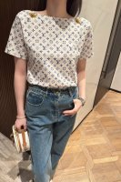 66007 驴家 圆领印花链条 最新航海系列#定制Yb原生全棉材质 透气舒适 质感十足 一字肩短袖T恤裁剪 凸显品牌格调 采用克重纯棉制成 略带有弹力 呈现显瘦