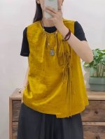 无敌爆款 高端轻奢复古绑带中式马甲 蝴蝶结系带设计灵动俏皮 ，增添甜美优雅韵味，无论是单穿还是搭配叠穿，都能轻松打造吸睛造型 Smlxl