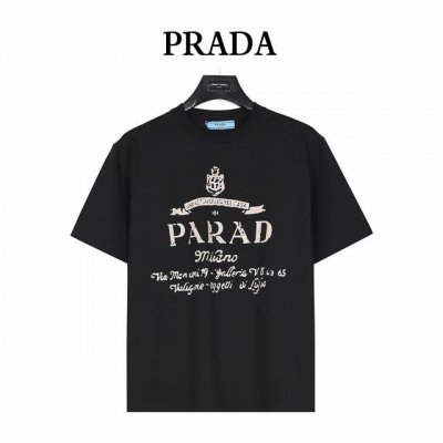 prada 普拉达 25Ss 大Logo签名字母印花短袖T恤 甄选长绒棉纱，260G精纺高支重磅定织定染面料， 裁前高温洗水定型，成品再洗柔，穿着感受亲肤棉柔，