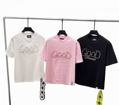 款F48 Good 市场顶级版本320G goodbrand 简约珍珠标语圆领短袖 炎炎夏日清爽穿搭~~时髦清爽 气质干质 是夏天的必选项 客供定制的珠地网眼棉