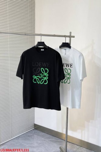 L221 Lo罗意威2025Ss撞色荧光绿T恤 硅胶立体印花 双层螺纹领口 肩部通肩压条 280G纯棉面料 黑白双色 男女同款码数S-Xxl 三标齐全