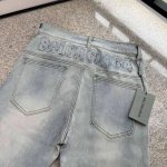 100款号K66 balenciaga 巴黎世家2023新款刺绣字母Log复古做旧牛仔裤 外贸原单高端限量丹宁牛仔 客供高级进口的丹宁原色面料 特选日本冈山纯正
