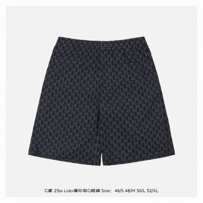 gucci 古驰 25Ss Lido满印双G短裤 自托斯卡纳海滩俱乐部的悠闲美学 以现代设计语言重释1960年代意大利度假风情 斜纹桑蚕丝面料捕捉地中海的粼粼波
