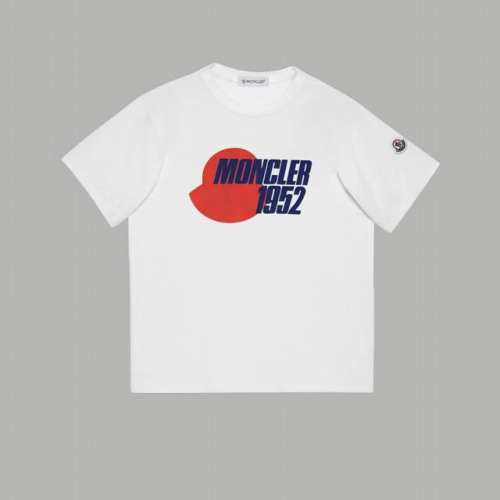 上新 款号：M1075 2025早春Moncler 蒙口 官网同款印花图案 双纱纯棉短袖 - 260G双纱纯棉顶级面料 手感柔软 百分百纯棉独家出货 定染硫化黑