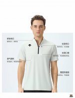 Descente迪桑特 独家实拍上新夏季高品质冰丝T恤立领拉链短袖跑步户外速干短袖冰丝短袖Polo衫，本季主打，货源充足，放心主推，高端品质，经典设计，做工出色