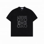 Loewe 罗意威 烫钻短袖 妥妥的纯欲天花板本命黑T 烫钻搭配黑Tsao里Sao气有点小高级 纯棉260G双纱面料 三标水洗齐 万能黑T回头率百分百男女同款