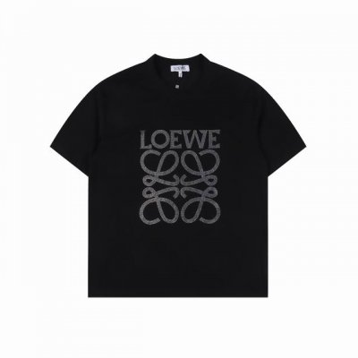 Loewe 罗意威 烫钻短袖 妥妥的纯欲天花板本命黑T 烫钻搭配黑Tsao里Sao气有点小高级 纯棉260G双纱面料 三标水洗齐 万能黑T回头率百分百男女同款