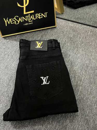 oc-654 Louis Vuitton路易威登Ss春季新品老花满印提花牛仔裤直筒长裤 轻奢主义 男女日常通勤穿搭必备单品 迪奥最新顶级用料超柔高棉水洗牛仔面料