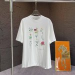 Dior* 迪奥* 2025新款短袖T恤 字母 Logo 花卉直喷印花 颜色：黑色 白色 码数：S M L Xl