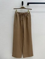 独家首发高级摩卡棕！高端品质25Ss早春新品！Lp长期主义老钱风穿搭极简亚麻直筒裤！定制进口100%亚麻面料质感细腻挺阔！松紧腰系带设计演绎慵懒随性的高级单品。