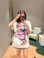 Loew* 25Ss春夏新款 Grateful Dead 联名系列烫钻粉色小熊圆领短袖T恤丨独家Yb开发 高版出品 个性独特又潮又酷对于T恤真的毫无抵抗力 百搭