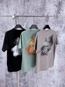 1075 实拍图 Stone Island石头岛Ss24Cleanft纯色 Dirtyft后背印花徽标印花圆领套头短袖T恤 面料：240G纯棉双纱面料 辅料：全