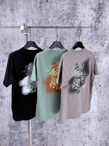 1075 实拍图 Stone Island石头岛Ss24Cleanft纯色 Dirtyft后背印花徽标印花圆领套头短袖T恤 面料：240G纯棉双纱面料 辅料：全