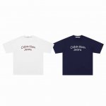 Calvin Klein Ck 最新专柜款撞色字母Logo印花情侣圆领短袖 T恤-原版代购品质 Color：藏青色 白色 Size：S M L Xl Numbe