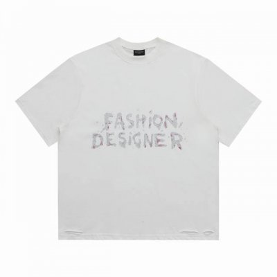 高端品质 巴黎世家Balenciaga 原版高克重单纱纯棉面料 重工艺 印花 破洞 手感滑爽 L极度舒适体验 十足的高级感 保持奢华高贵的特有的视觉质感. 颜色