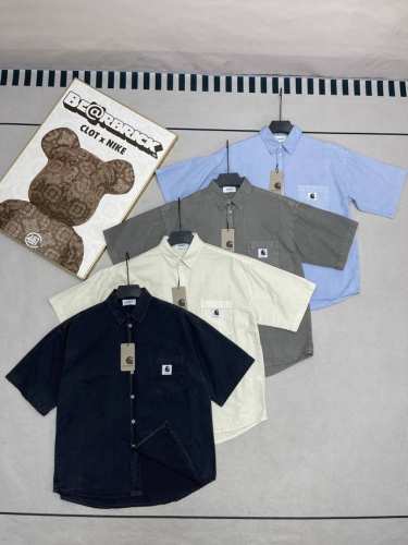 夏季新款Carhartt Wip卡哈特Vintage美式复古阔版宽松工装口袋短袖衬衫 简单易搭，棉涤混纺短袖衬衫，灵感来自20世纪60年代的美国加油站服装，配有