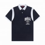 品牌 Gucci 面料 纯棉丝光珠地 克重 250 颜色 蓝色 尺码 M-Xxl 原版定制1 1细节还原 三标Logo齐全 高端定制 饰印花珠地棉polo衫 多