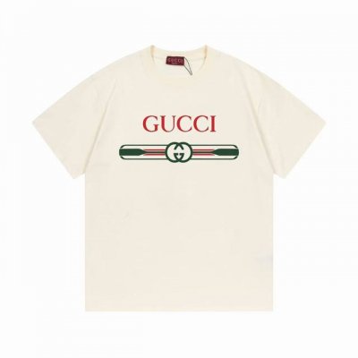 p100（隔天到） gucci 古驰 2025新款 双G腰带字母Logo 男女同款 短袖T恤 ·定制300克100％双纱纯棉面料 ·定染32支双股螺纹 ·领标吊