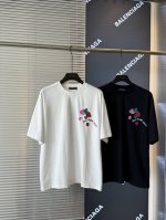 克罗心2025十字架贴布刺绣夏季新款原单专柜美式酸洗做旧激光烧花贴布绣情侣休闲短袖T恤 最高版本！定制面料300克双纱！美式酸洗做旧原身布激光烧花贴布绣 字母精