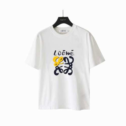 实拍细节图+尺码表 loewe罗意威 植绒拼色印花短袖 最高版本 定制面料290克双纱 植绒拼色印花工艺设计 辅料 开模原版过鉴定领标100%真丝洗水标 正品代