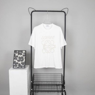 款号N04 Loewe罗意威官网同步上新 高密度精密刺绣 短袖T恤 男女同款 -采用原版2 G双纱对版定织定染面料 螺纹同缸定染零色差 独家品质区别通货 欢迎对