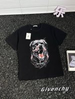 110 - 纪梵希 Givenchy 24Ss夏季欧美狗头恶犬印花短袖T恤 热度款Tee！潮男潮女必备单品！可随意穿搭！对色对位直喷工艺！图案呈现出来立体感效果