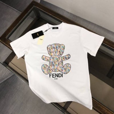 款号:F011 Fendi 芬迪 2025夏季新款圆领短袖T恤！ - 260G双纱纯棉顶级面料 手感柔软 百分百纯棉独家出货 定染硫化黑无尘处理面料 -面料：2