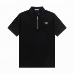 120 普拉达 Prada 2025∽新款高品质翻领Polo衫，高瑞精品Logo扣子，做工精致，官网同步，时尚百搭 颜色：白色 黑色 码数：M-3Xl