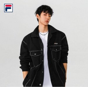 上新 P160【Fila斐乐 秋款刺绣品质潮流水洗休闲茄克牛仔外套】 优质柔软牛仔棉制 免烫不起皱 不起球 细腻不糙手 水洗工艺耐磨性高 走线工整 亲肤抗皱等特