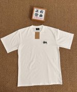 顶端刺绣品质Stussy 斯图西白色基础款短袖宽松男女同款情侣款 采用抗菌260克新疆长绒棉重磅面料 透气舒适 怎么洗都不起球透气轻柔的短袖，让您穿着舒适一整天