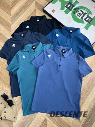 Descente 迪桑特 23Ss夏季短袖硅胶Logo翻领polo衫 户外冰丝速干短袖 官网专柜同步在售 精选科技面料 对于品质控和面料控者必入的单品！ 面料采